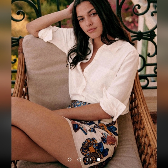 Sezane Malia Beaded Design Short Skirt - Picture 4 of 5